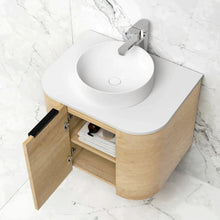 Load image into Gallery viewer, BONDI NATURAL OAK 600X450X450 CURVE VANITY