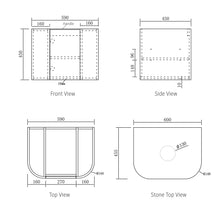 Load image into Gallery viewer, BONDI BLACK OAK 600X450X450 CURVE VANITY