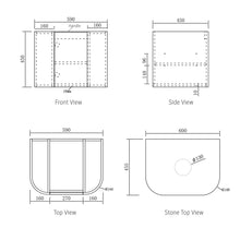 Load image into Gallery viewer, BONDI NATURAL OAK 600X450X450 CURVE VANITY