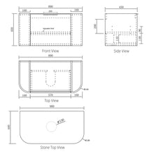 Load image into Gallery viewer, BONDI NATURAL OAK 900X450X450 CURVE VANITY