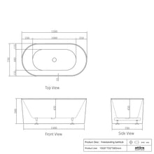 Load image into Gallery viewer, NOOSA FREESTANDIN BATHTUB GLOSS WHITE/MATT WHITE