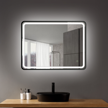 Load image into Gallery viewer, LED MIRROR SQUARE FRAMED MATT BLACK
