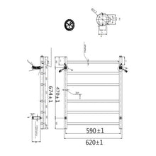 Load image into Gallery viewer, 6 BARS SQUARE MATT BLACK ELECTRIC HEATED TOWEL LADDER