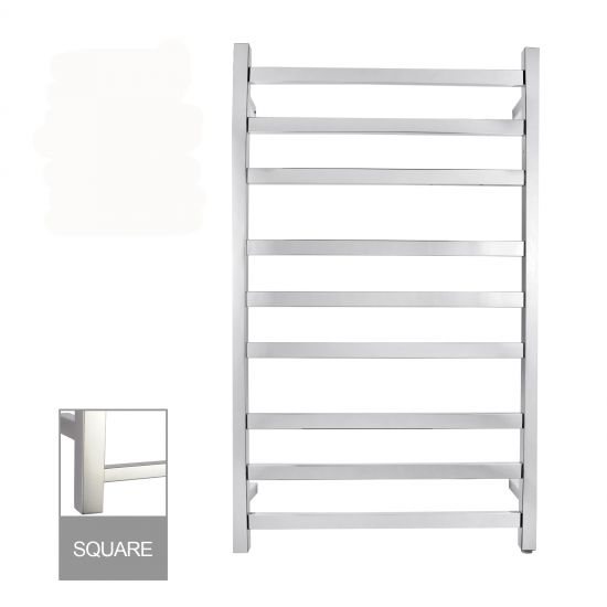 9 BARS SQUARE CHROME ELECTRIC HEATED TOWEL LADDER