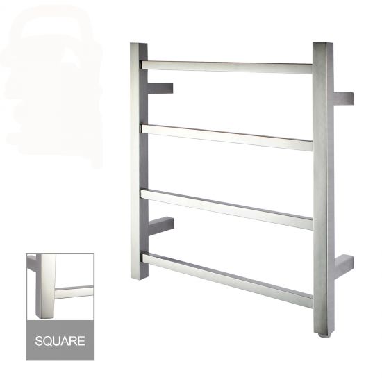 4 BARS SQUARE CHROME ELECTRIC HEATED TOWEL LADDER