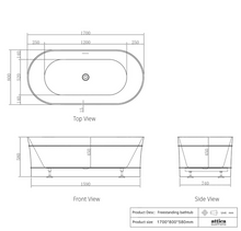 Load image into Gallery viewer, Attica Bondi 1700 Gloss White Bath
