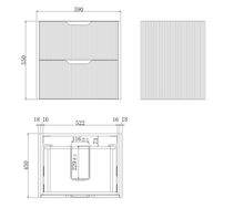 Load image into Gallery viewer, BALI FLUTED WALL HUNG VANITY 600MM
