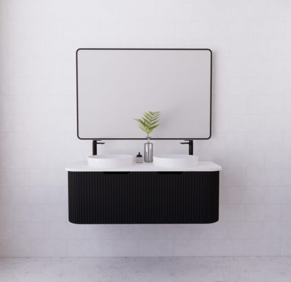 BERGEN FLUTED 1200MM DOUBLE BOWL CURVE VANITY