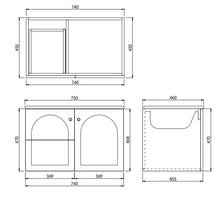 Load image into Gallery viewer, CHESTER FEDERATION WALL HUNG PVC 750MM VANITY
