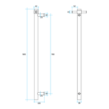 Load image into Gallery viewer, VERTICAL HEATED TOWEL BAR RD 240VOLT - BRUSHED BRASS
