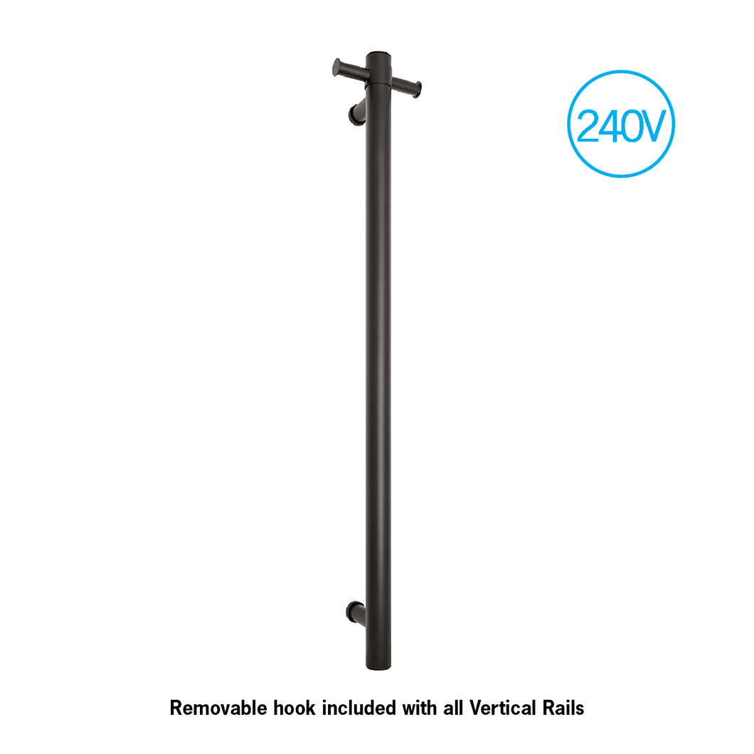 VERTICAL HEATED TOWEL BAR RD 240VOLT - MATT BLACK