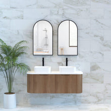 Load image into Gallery viewer, BERGEN FLUTED 1200MM DOUBLE BOWL CURVE VANITY
