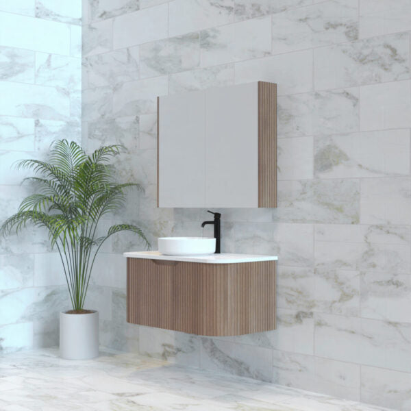 BERGEN FLUTED 900MM CURVE VANITY