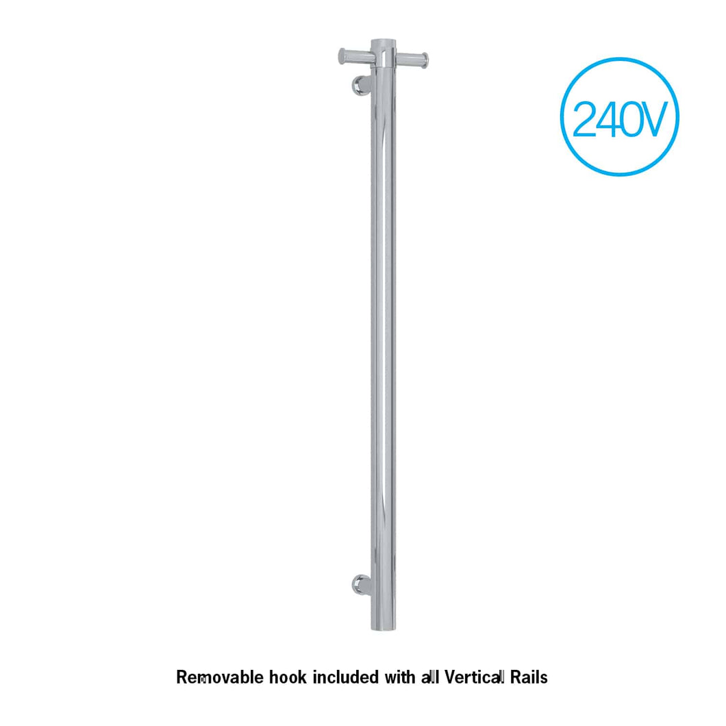 VERTICAL HEATED TOWEL BAR RD 240VOLT - POLISHED S.STEEL