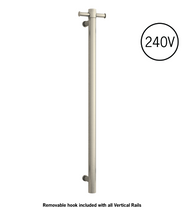 Load image into Gallery viewer, VERTICAL HEATED TOWEL BAR RD 240VOLT - BRUSHED NICKEL
