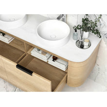 Load image into Gallery viewer, BONDI SATIN WHITE FLUTED 1500X450X450 CURVE VANITY
