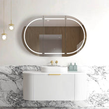 Load image into Gallery viewer, BONDI SATIN WHITE FLUTED 1200X450X450 CURVE VANITY
