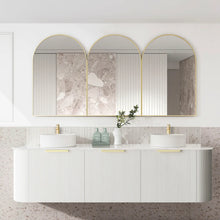 Load image into Gallery viewer, BONDI SATIN WHITE FLUTED 1800X450X450 CURVE VANITY

