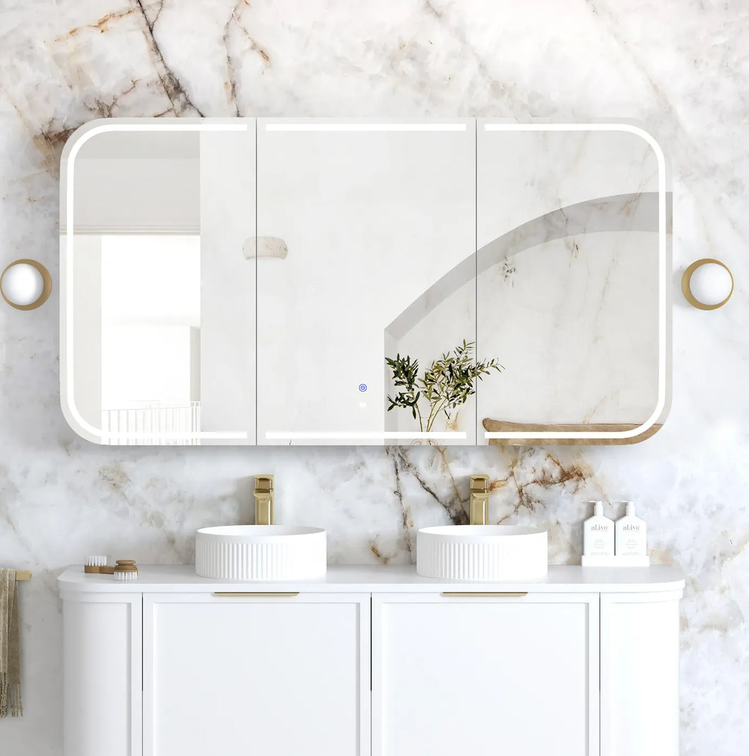 LED Newport White Shaving Cabinet - Premium Edition