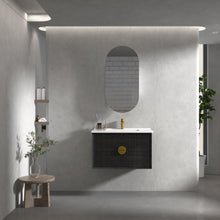 Load image into Gallery viewer, KINGO BLACK 750MM WALL HUNG OR FREE-STANDING VANITY
