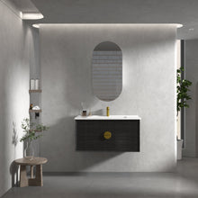 Load image into Gallery viewer, KINGO BLACK 900MM WALL HUNG OR FREE-STANDING VANITY
