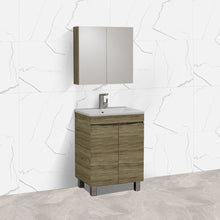 Load image into Gallery viewer, FOREST TIMBER 600MM FREE-STANDING CURVE EDGE VANITY

