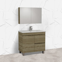 Load image into Gallery viewer, FOREST TIMBER 900MM FREE-STANDING CURVE EDGE VANITY
