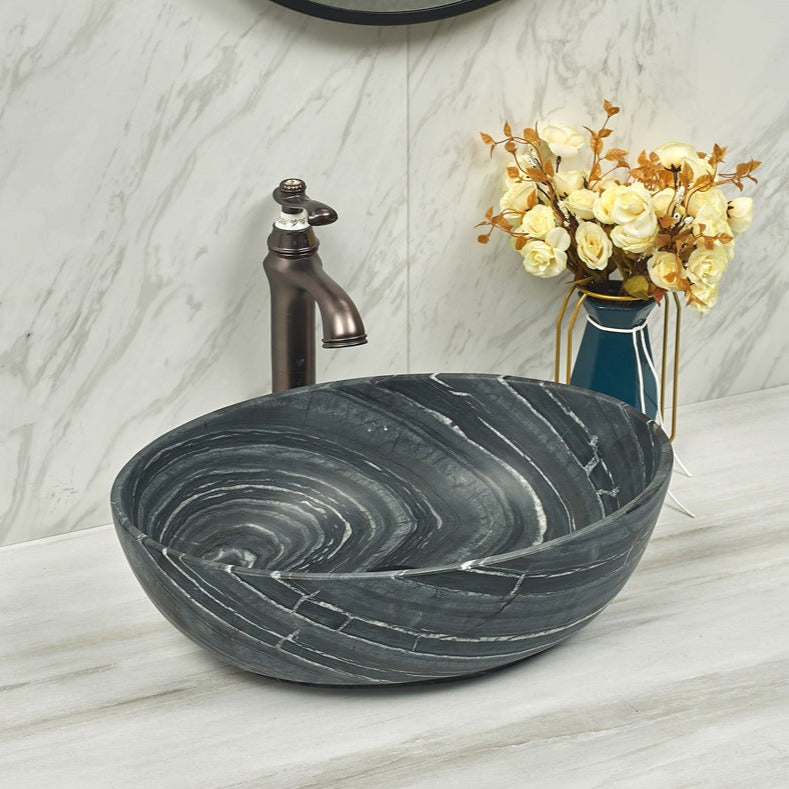 STONE BASIN OVAL MARBLE IS040