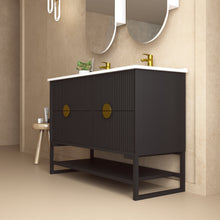 Load image into Gallery viewer, KINGO BLACK 1200MM WALL HUNG OR FREE-STANDING VANITY
