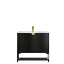Load image into Gallery viewer, MARLO MATTE BLACK 900MM WALL HUNG VANITY
