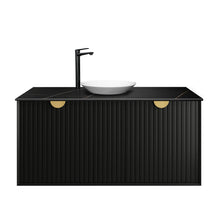 Load image into Gallery viewer, MARLO MATTE BLACK 1200MM WALL HUNG VANITY
