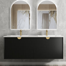 Load image into Gallery viewer, MARLO MATTE BLACK 1500MM WALL HUNG VANITY D-BOWLS
