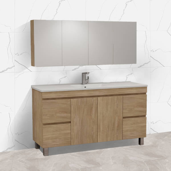 FOREST TIMBER 1500MM FREE-STANDING CURVE EDGE VANITY SINGLE BOWL