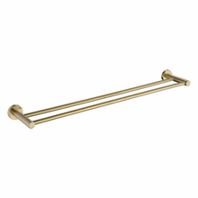 Load image into Gallery viewer, MIR48BM DOUBLE TOWEL RAIL 600MM BRUSHED GOLD

