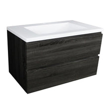 Load image into Gallery viewer, QUBIST TIMBERLOOK DOUBLE DRAWS 1200MM WALL HUNG VANITY
