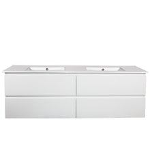 Load image into Gallery viewer, QUBIST MATT WHITE 1500MM WALL HUNG VANITY
