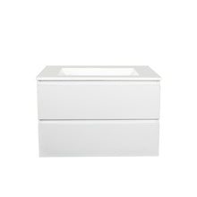 Load image into Gallery viewer, QUBIST MATT WHITE 900MM WALL HUNG VANITY
