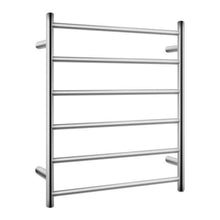 Load image into Gallery viewer, 6 BARS ROUND BRUSHED NICKEL ELECTRIC HEATED TOWEL RACK
