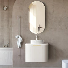 Load image into Gallery viewer, BONDI SATIN WHITE FLUTED 600X450X450 CURVE VANITY
