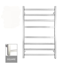 Load image into Gallery viewer, 8 BARS SQUARE CHROME ELECTRIC HEATED TOWEL LADDER
