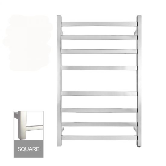8 BARS SQUARE CHROME ELECTRIC HEATED TOWEL LADDER