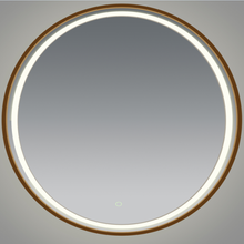 Load image into Gallery viewer, LED MIRROR ROUND FRAMED BRUSHED GOLD
